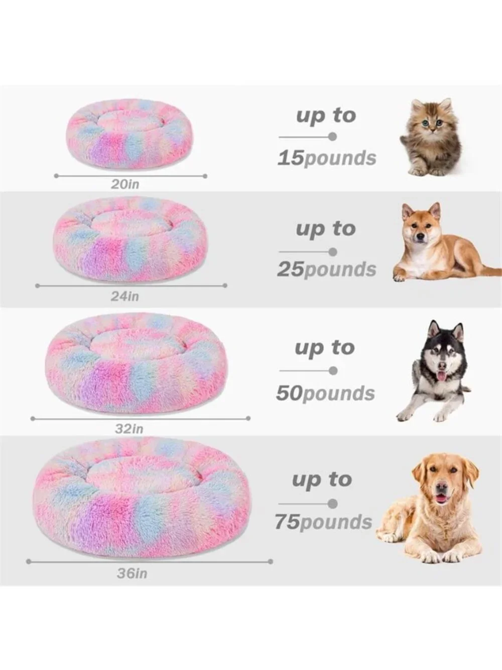 Calming Donut Pet Bed for Medium Dogs 24